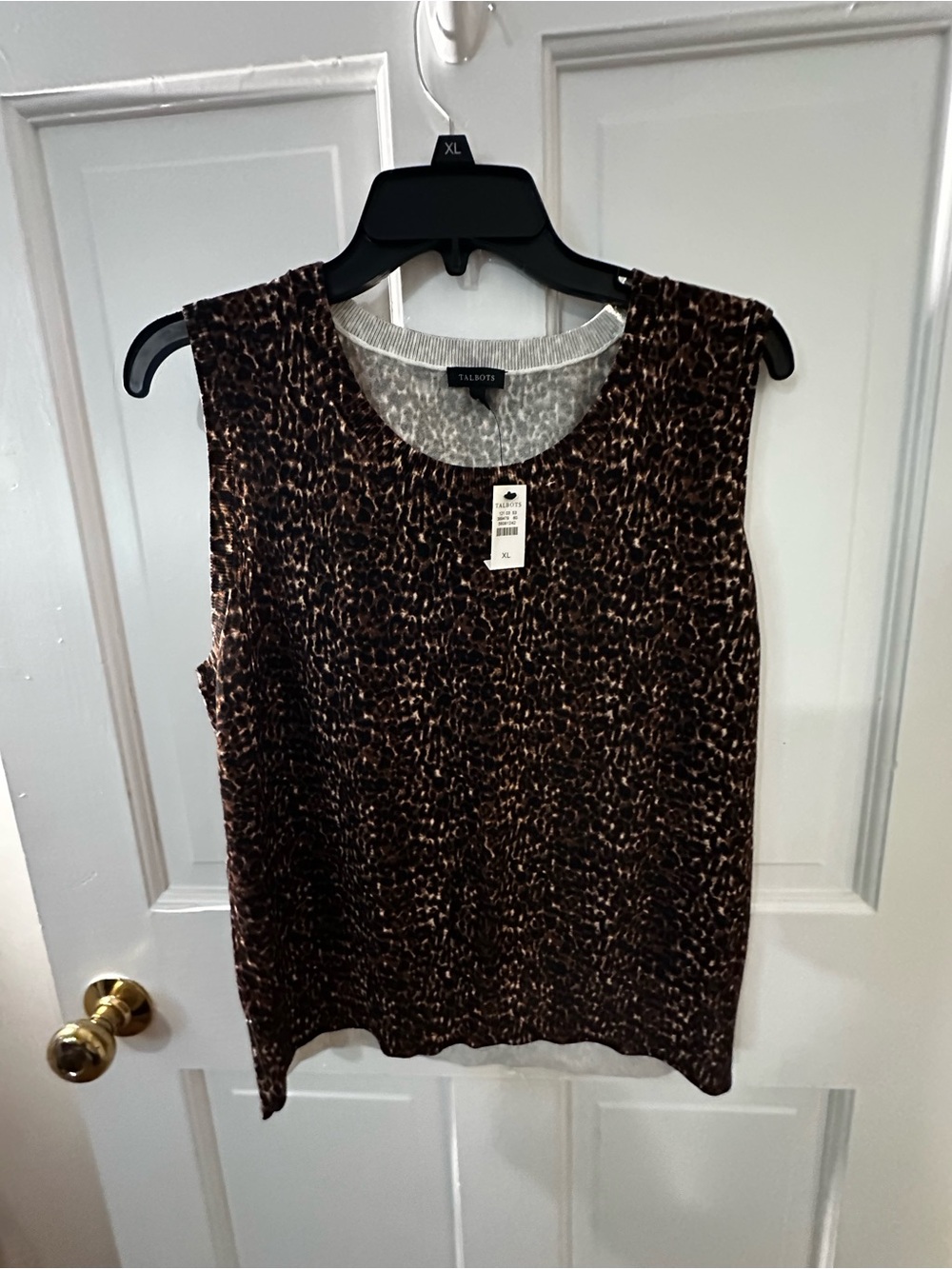 Talbots Brown Leopard Print Sleeveless Top